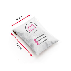 Sachet E-commerce Blanc 40x52 Imprimé 2 Couleurs