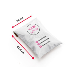 Sachet E-commerce Blanc 30x43,5 Imprimé 2 Couleurs