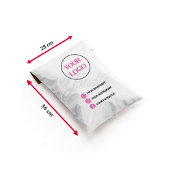 Sachet E-commerce Blanc 28x36 Imprimé 2 Couleurs