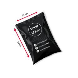 Sachet E-commerce Noire 23x32 Imprimé 1 Couleur