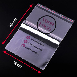 Sachet Opp Transparent 32x45 Imprimé 2 Couleurs