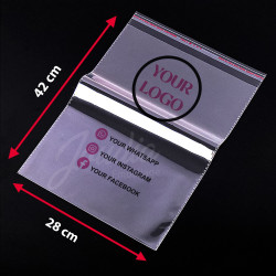 Sachet Opp Transparent 28x42 Imprimé 2 Couleurs
