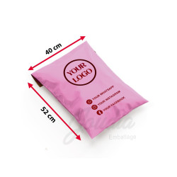 Sachet E-commerce Rose 40×52  Imprimé 2 couleur